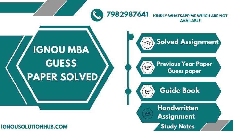 IGNOU MBA Guess Paper Solved