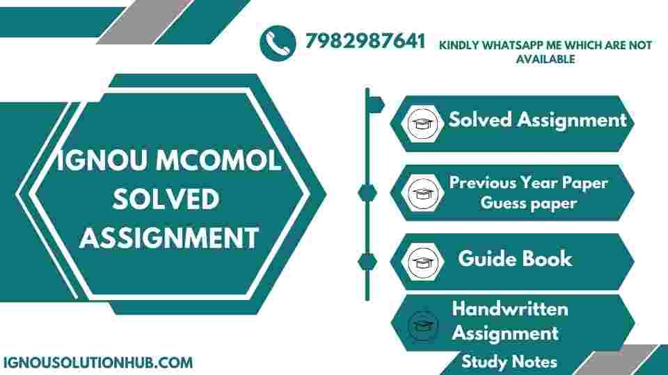 IGNOU MCOMOL solved assignment