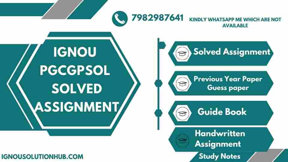 IGNOU PGCGPSOL solved assignment