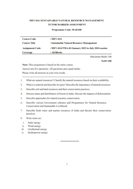 IGNOU MEV-014 Solved Assignment 2024-25 English Medium