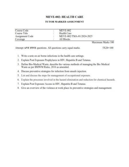 IGNOU MEVE-002 Solved Assignment 2024-25 English Medium