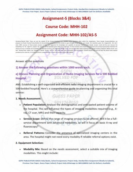 IGNOU MHH-102 AS-5 Solved Assignment 2024 English Medium