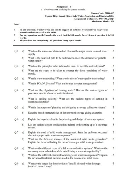 IGNOU MIO-005 Solved Assignment July 2024 English Medium