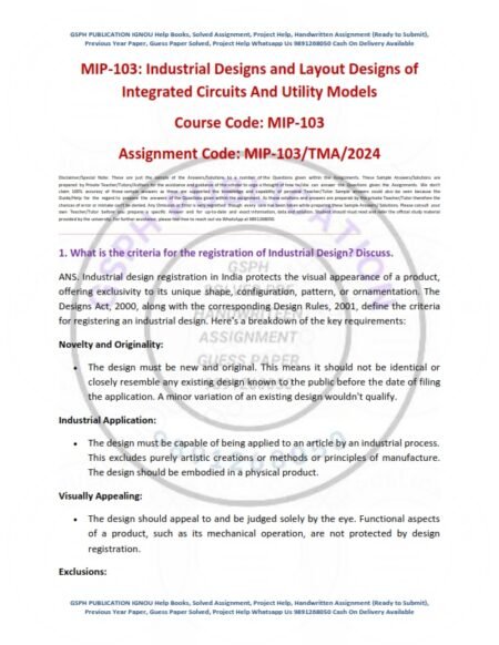 IGNOU MIP-103 Solved Assignment Jan & July-2024 English Medium