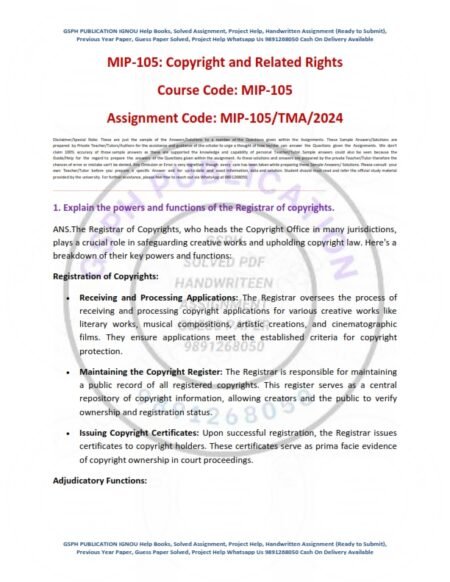 IGNOU MIP-105 Solved Assignment Jan & July-2024 English Medium - Image 2