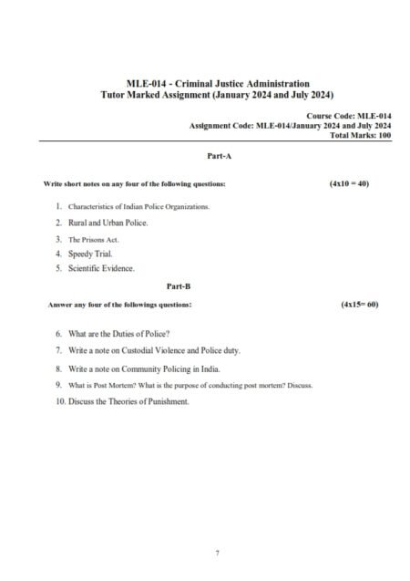 IGNOU MLE-014 Solved Assignment Jan & July 2024 English Medium