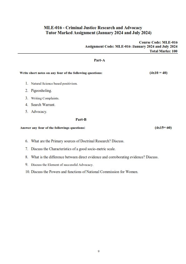 IGNOU MLE-016 Solved Assignment Jan & July 2024 English Medium