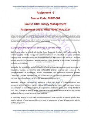 IGNOU MRW-004 Solved Assignment January 2024 English Medium
