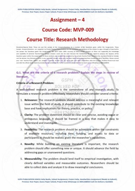 IGNOU MVP-009 Solved Assignment July 2023 English Medium - Image 2