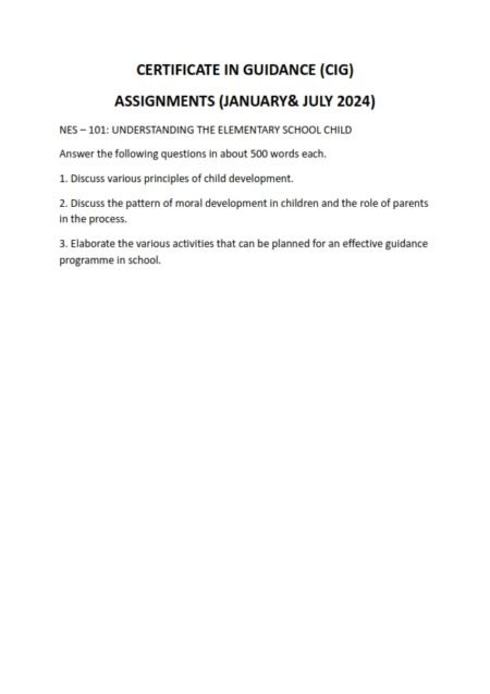 IGNOU NES-101 Solved Assignment Jan & July 2024 English Medium