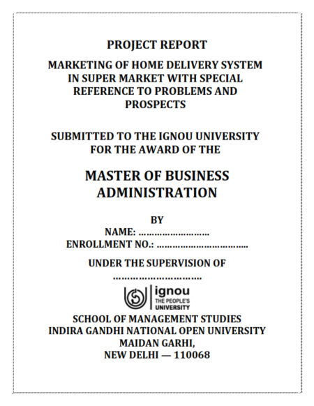 IGNOU MMPP-1 Project Sample-10(MBA Marketing)(Marketing Of Home Delivery System In Super Market With Special Reference To Problems And Prospects) - Image 2