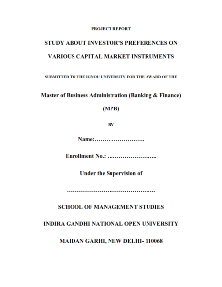 IGNOU MMPP-1 Project Sample-6(Study About Investor’s Preferences On Various Capital Market Instruments) - Image 2