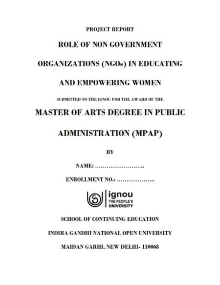 IGNOU MPAP-2 Project Sample-2(MPA)(Role Of Non Government Organizations (Ngos) In Educating And Empowering Women) - Image 2