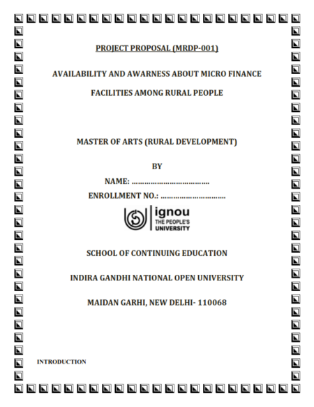 IGNOU MRDP-01 Project Sample-5(Availability And Awarness About Micro Finance Facilities Among Rural People) - Image 2