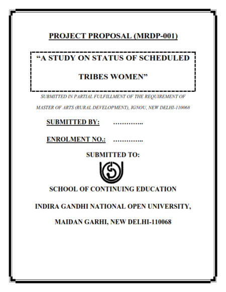 IGNOU MRDP-01 Project Sample-7(A Study On Status Of Scheduled Tribes Women) - Image 2