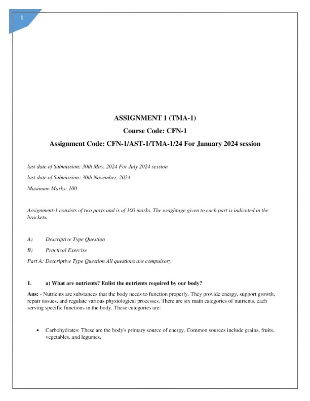 ignou solved assignment free pdf download