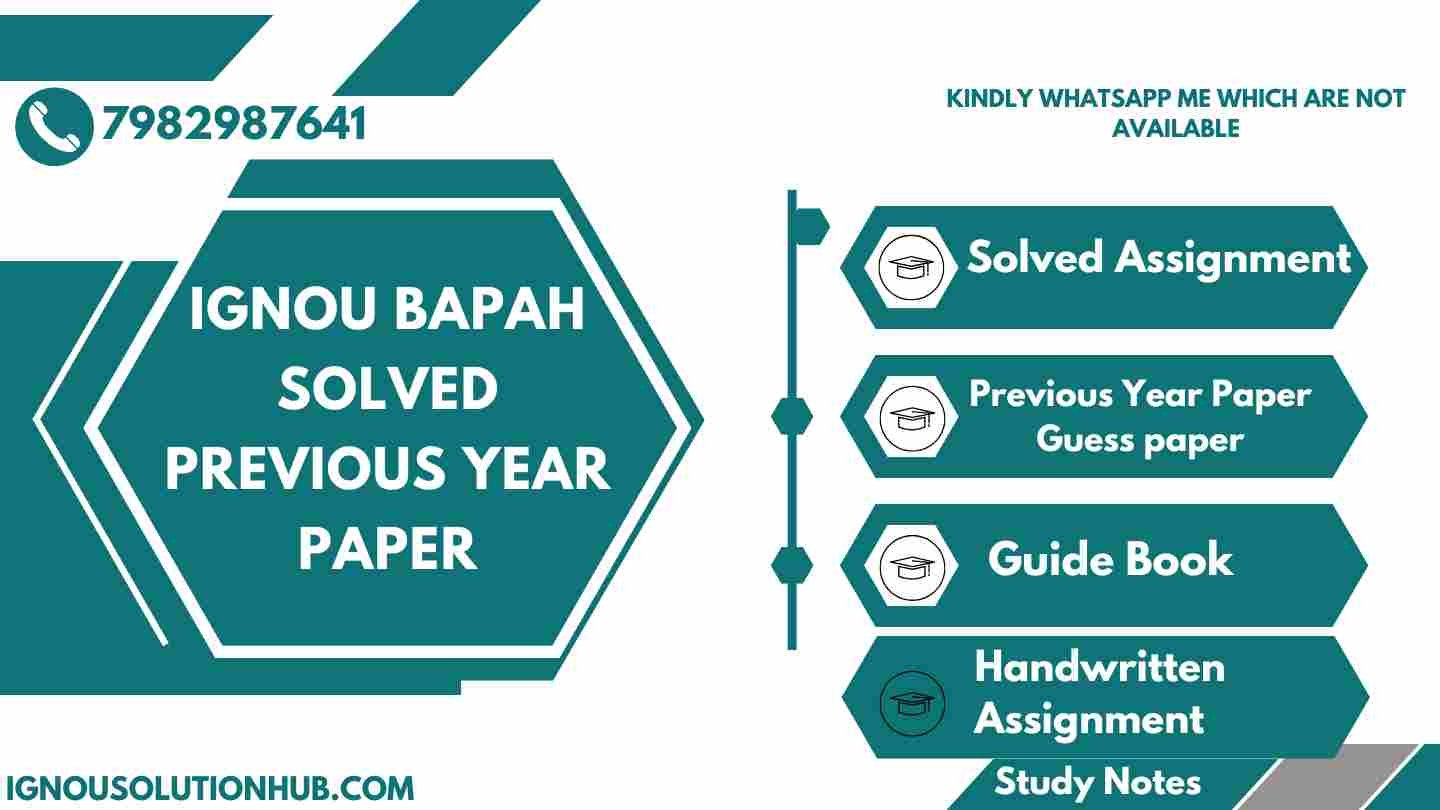 IGNOU BAPAH Solved Previous Year Paper