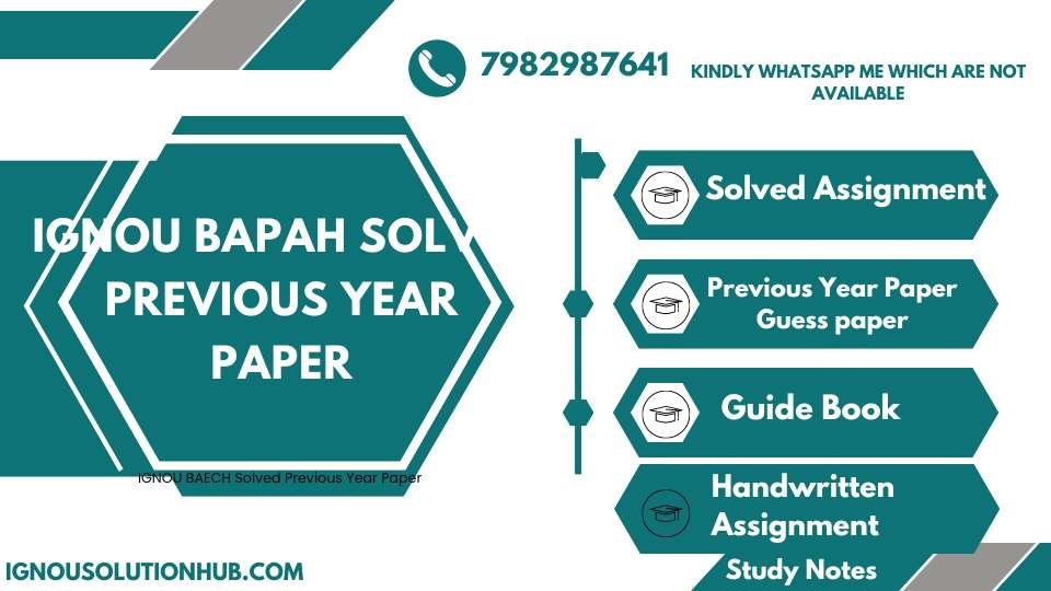 IGNOU BAPAH Solved Previous Year Paper