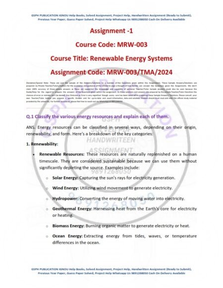 IGNOU MRW-003 Solved Assignment 2024 English Medium