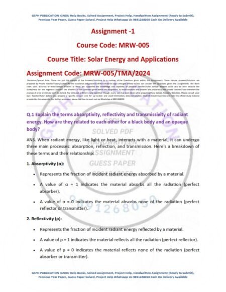 IGNOU MRW-005 Solved Assignment 2024 English Medium