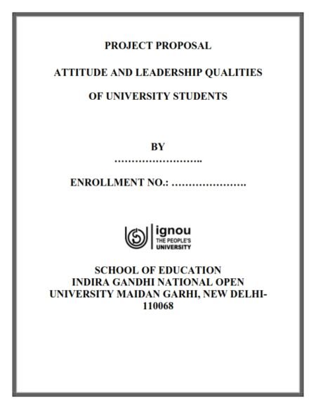 IGNOU MESP-105 Project Sample-5(PGDHE)(Attitude And Leadership Qualities Of University Students) - Image 2