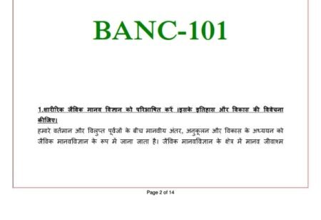 IGNOU BANC-101 Solved Assignment January 2024 Hindi Medium