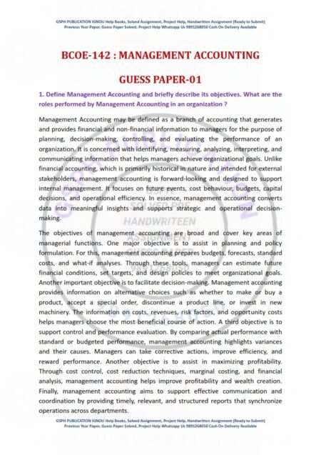 IGNOU BCOE-142 Guess Paper Solved English Medium