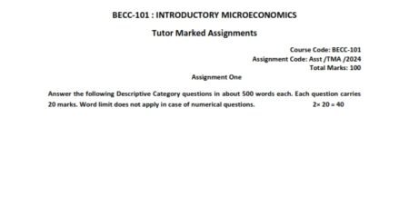 IGNOU BECC-101 Solved Assignment January 2024 English Medium