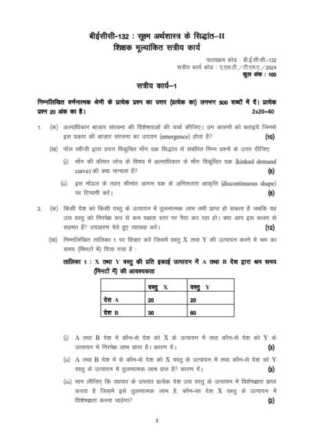 IGNOU BECC-132 Solved Assignment January 2024 Hindi Medium