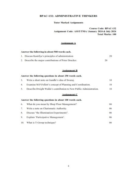 IGNOU BPAC-132 Solved Assignment January & July 2024 English Medium