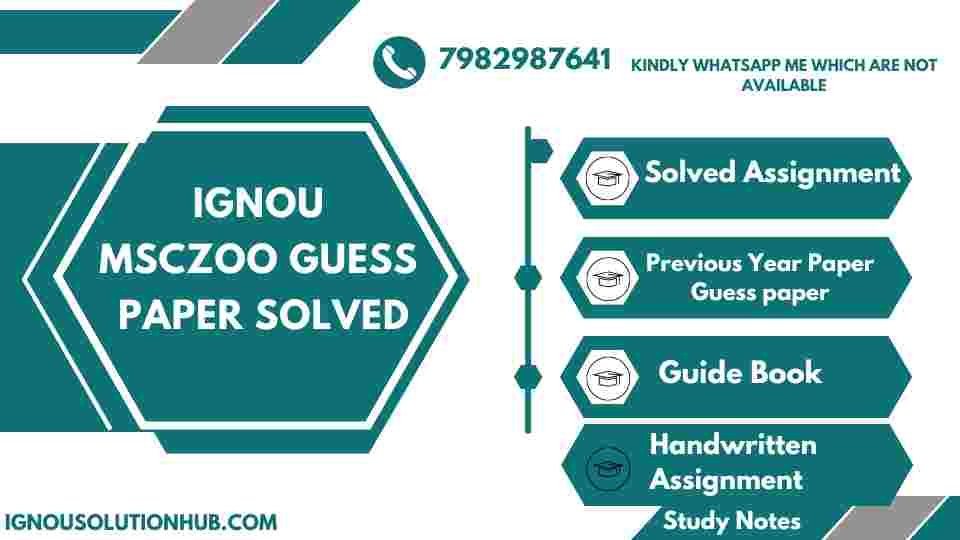 IGNOU MSCZOO Guess Paper Solved