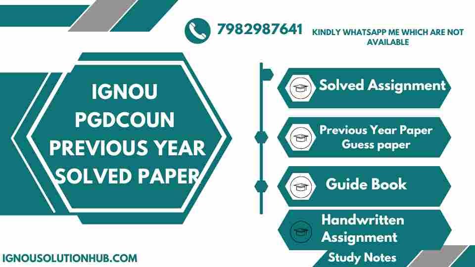 IGNOU PGDCOUN Previous Year Solved Paper