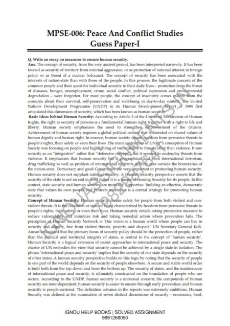 IGNOU MGSE-006 Guess Paper Solved English Medium