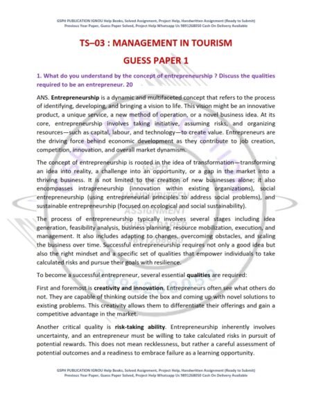 IGNOU TS-03 Guess Paper Solved English Medium