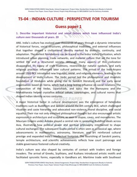 IGNOU TS-04 Guess Paper Solved English Medium