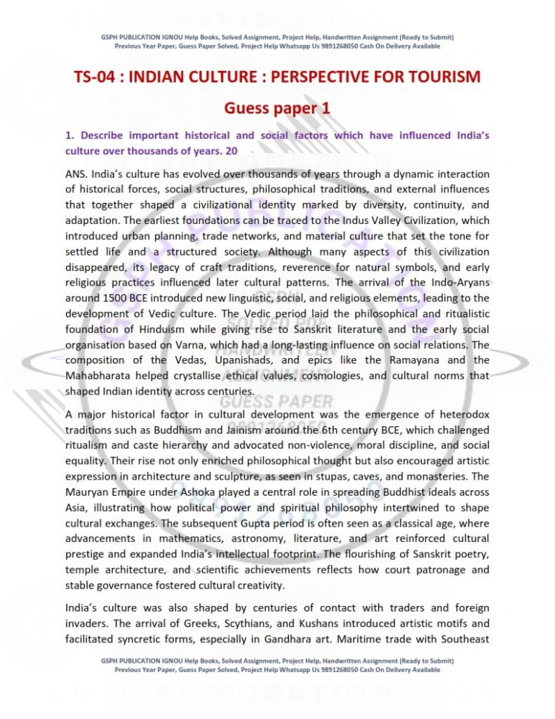 IGNOU TS-04 Guess Paper Solved English Medium