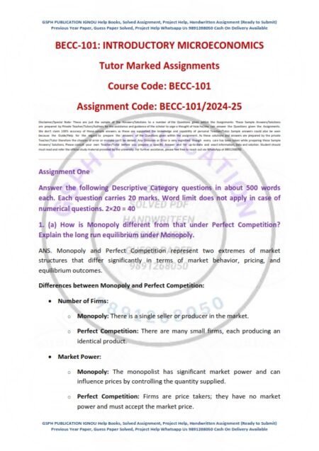 IGNOU BECC-101 Solved Assignment 2024-2025 English Medium - Image 3