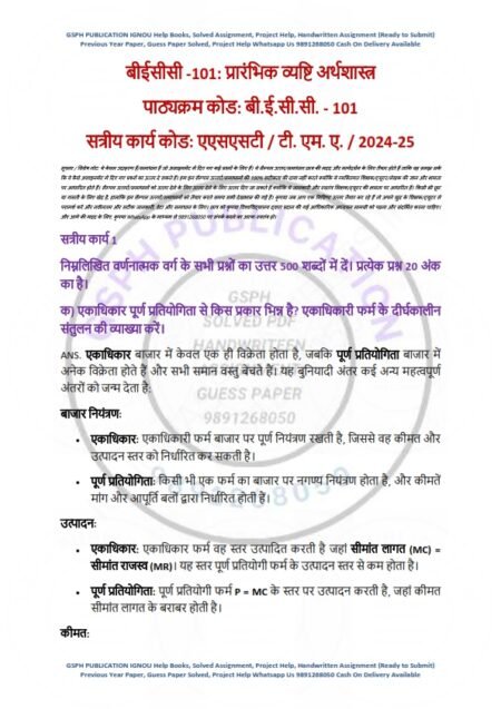 IGNOU BECC-101 Solved Assignment 2024-2025 Hindi Medium - Image 3