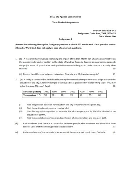 IGNOU BECE-142 Solved Assignment 2024-25 English Medium