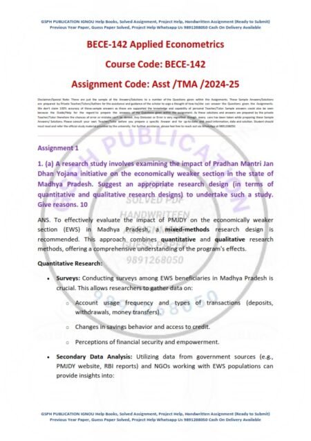 IGNOU BECC-142 Solved Assignment 2024-25 English Medium