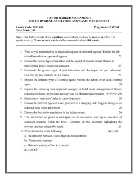 IGNOU BFO-010 Solved Assignment 2024 English Medium