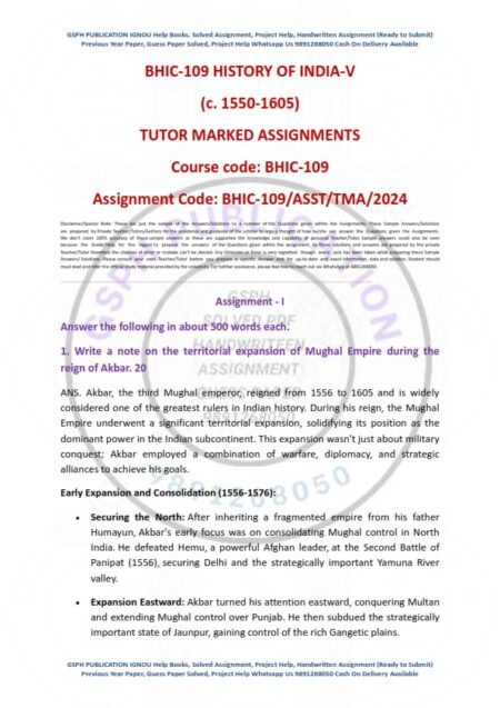 IGNOU BHIC-109 Solved Assignment 2024-25 English Medium