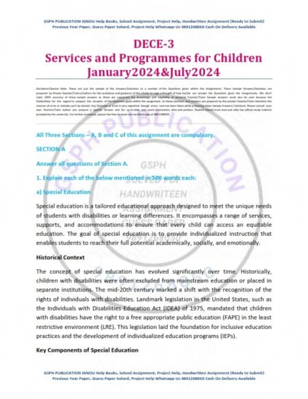 IGNOU DECE-03 Solved Assignment January & July 2024 English Medium - Image 3