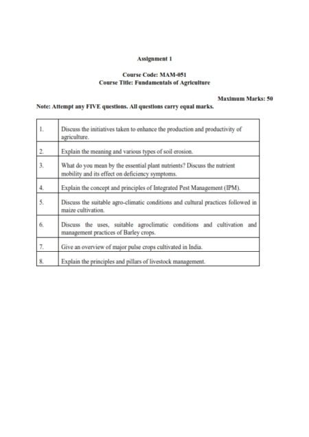 IGNOU MAM-051 Solved Assignment Jan & July 2024 English Medium
