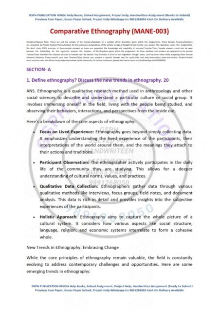 IGNOU MANE-003 Solved Assignment 2024-25 English Medium