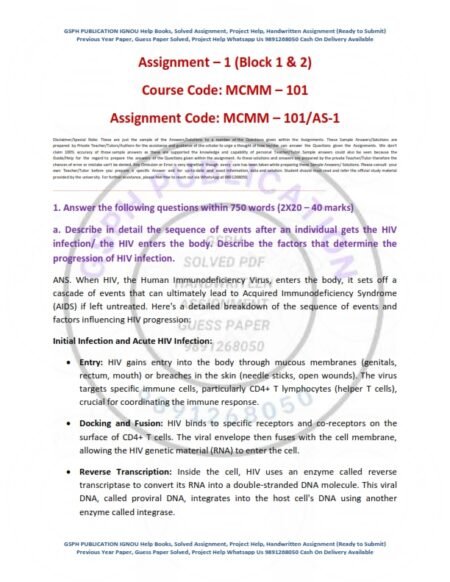 IGNOU MCMM-101 AS-1 Solved Assignment Jan & July 2024 English Medium