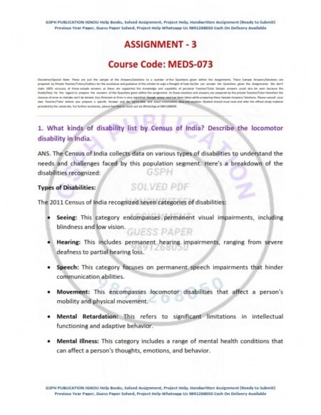 IGNOU MEDS-073 Solved Assignment 2023-24 English Medium - Image 2