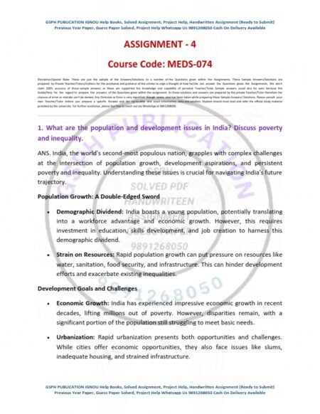 IGNOU MEDS-074 Solved Assignment 2023-24 English Medium - Image 2