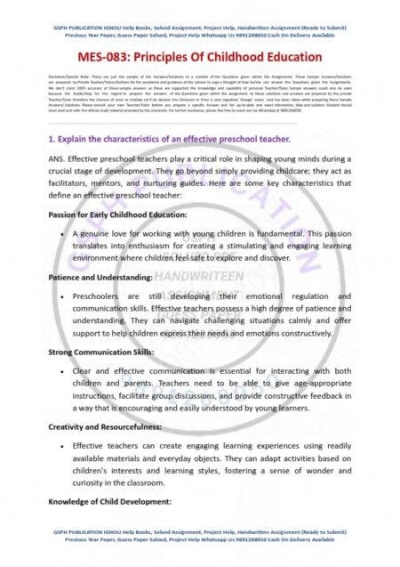 IGNOU MES-083 Solved Assignment 2023-24 English Medium