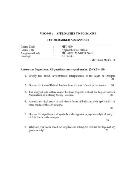 IGNOU MFC-009 Solved Assignment 2024-25 English Medium